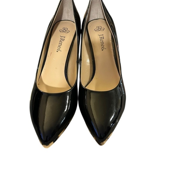 J. Renee Danko Black Patent Leather/Red Heels Platform Shoes  Size 8.5, NWOT - Picture 6 of 10